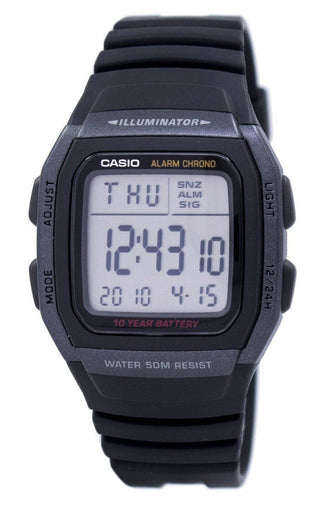 Front view of Casio W-96H-1BVDF Mens Watch on white background