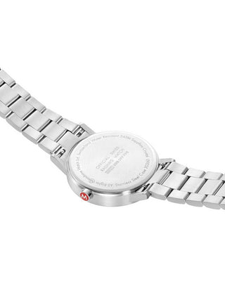 Angle shot of Mondaine A660.30360.81SBJ Grey Dial Silver Stainless Steel Unisex Watch on white background