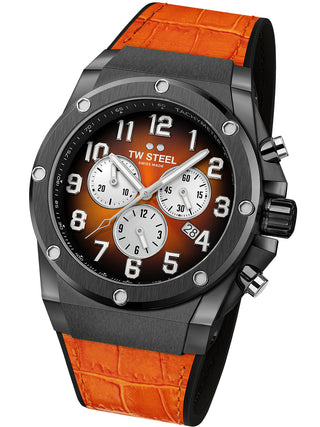 Angle shot of TW Steel Chronograph ACE133 Unisex Watch on white background