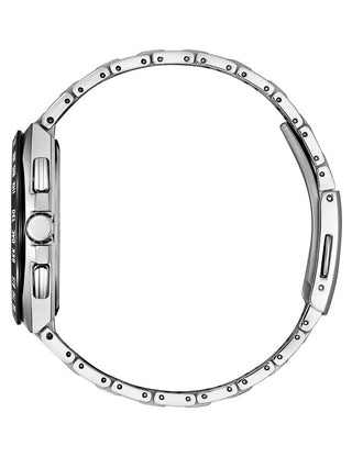 Angle shot of Citizen Chronograph AT8238-84M Silver Titanium Unisex Watch on white background