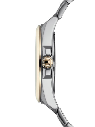 Angle shot of Citizen BM7109-89E Black Dial Silver Stainless Steel Unisex Watch on white background