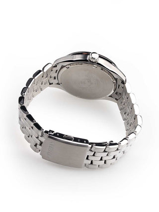 Angle shot of Citizen BM7251-88E Black Dial Silver Stainless Steel Unisex Watch on white background