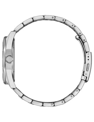 Angle shot of Citizen BM7631-52L Blue Dial Silver Stainless Steel Unisex Watch on white background