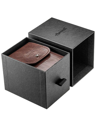 Angle shot of Ingersoll 1892 I12302 Silver Dial Black Silicone Unisex Watch on white background