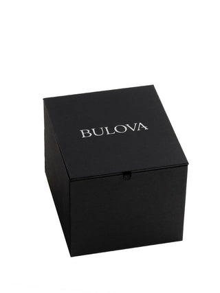 Angle shot of Bulova 96M165 Silver Stainless Steel Womens Watch on white background