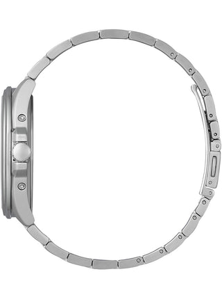 Angle shot of Citizen CB0250-84L Blue Dial Silver Stainless Steel Unisex Watch on white background