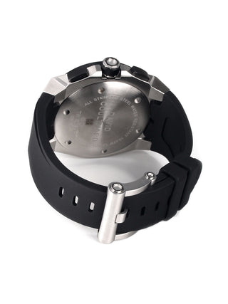 Angle shot of TW Steel Chronograph CE4020 Black Silicone Unisex Watch on white background
