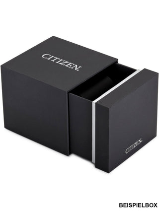 Angle shot of Citizen BM8560-29EE Black Leather Unisex Watch on white background