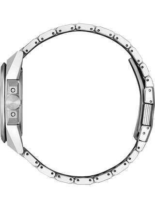 Angle shot of Citizen NB6010-81L Blue Dial Silver Stainless Steel Unisex Watch on white background