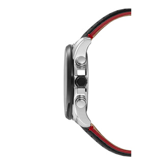 Angle shot of Citizen AT9036-08E Black Leather Unisex Watch on white background