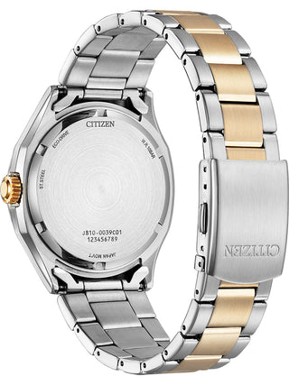 Angle shot of Citizen AW1756-89A Silver Dial Rose Gold Stainless Steel Unisex Watch on white background