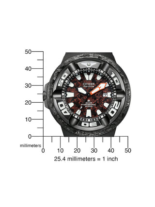 Angle shot of Citizen BJ8056-01E Grey Dial Black Silicone Unisex Watch on white background