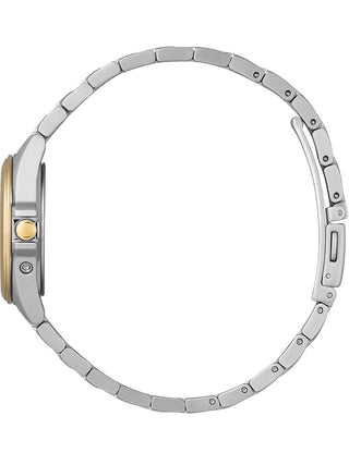 Angle shot of Citizen EC1186-85A White Dial Gold Stainless Steel Womens Watch on white background