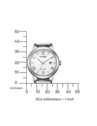 Angle shot of Citizen EW2621-75A White Dial Silver Stainless Steel Womens Watch on white background