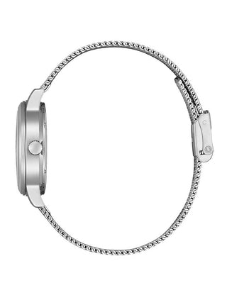 Angle shot of Citizen EW2621-75M Silver Stainless Steel Womens Watch on white background