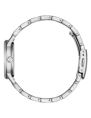 Angle shot of Citizen EW2720-57A White Dial Silver Stainless Steel Womens Watch on white background