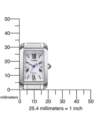 Angle shot of Citizen EW5620-55A White Dial Silver Stainless Steel Womens Watch on white background