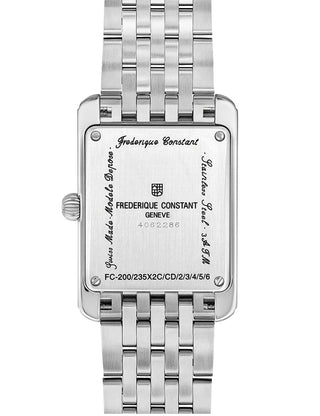 Angle shot of Frederique Constant FC-235GR2C6B Green Dial Silver Stainless Steel Womens Watch on white background
