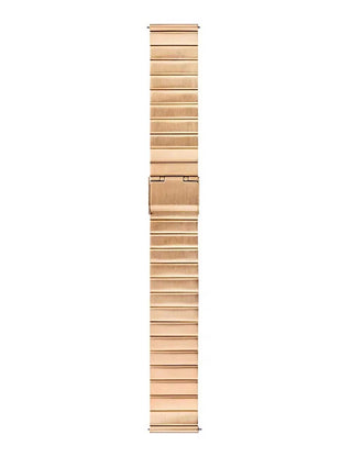 Angle shot of Mondaine A660.30360.16SBR Black Dial Rose Gold Stainless Steel Unisex Watch on white background