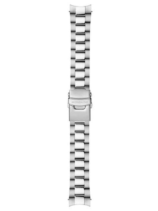 Angle shot of Mondaine A660.30360.11SBJ White Dial Silver Stainless Steel Unisex Watch on white background
