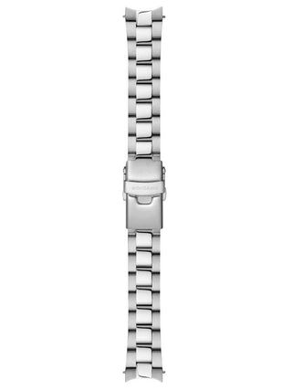 Angle shot of Mondaine A658.30323.80SBJ Grey Dial Silver Stainless Steel Womens Watch on white background
