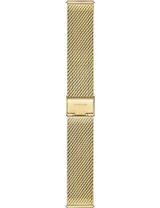 Angle shot of Mondaine Classic Swiss Railways A660.30360.80SBM Grey Dial Gold Stainless Steel Unisex Watch on white background