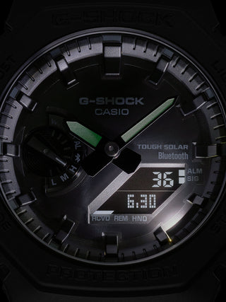 Angle shot of Casio G-Shock GA-B2100-1A1ER Black Resin Mens Watch on white background