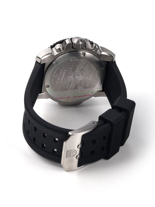 Angle shot of Luminox Chronograph XS.3181.L Black Silicone Unisex Watch on white background