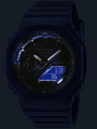 Angle shot of Casio G-Shock GMA-S2100BA-2A1ER Black Resin Mens Watch on white background