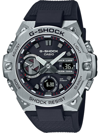 Front view of Casio G-Shock GST-B400-1AER Black Resin Mens Watch on white background
