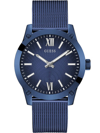 Front view of Guess GW0629G3 Blue Stainless Steel Unisex Watch on white background