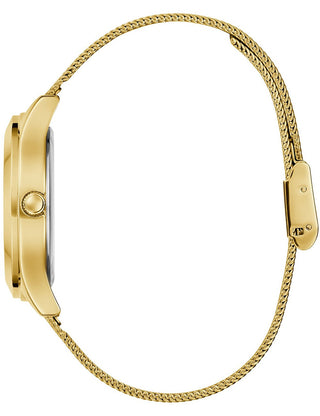 Angle shot of Guess GW0835L2 Gold Stainless Steel Womens Watch on white background