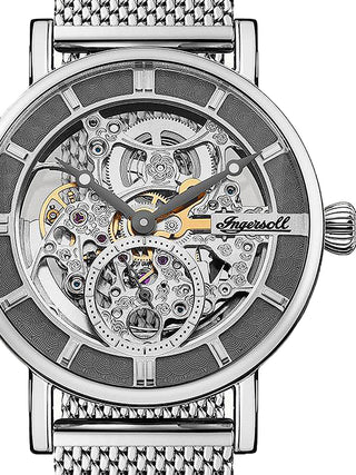 Front view of Ingersoll 1892 I00405B Grey Dial Silver Stainless Steel Unisex Watch on white background