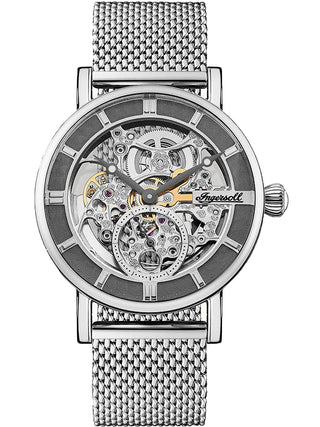 Angle shot of Ingersoll 1892 I00405B Grey Dial Silver Stainless Steel Unisex Watch on white background
