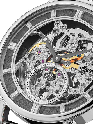 Angle shot of Ingersoll 1892 I00405B Grey Dial Silver Stainless Steel Unisex Watch on white background