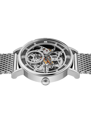Angle shot of Ingersoll 1892 I00405B Grey Dial Silver Stainless Steel Unisex Watch on white background