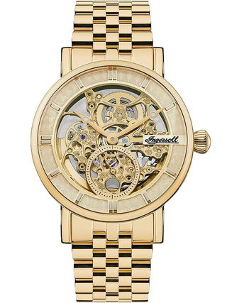 Angle shot of Ingersoll 1892 I00408 Gold Stainless Steel Unisex Watch on white background