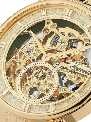 Angle shot of Ingersoll 1892 I00408 Gold Stainless Steel Unisex Watch on white background