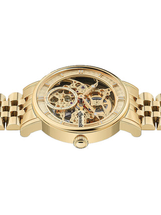 Angle shot of Ingersoll 1892 I00408 Gold Stainless Steel Unisex Watch on white background