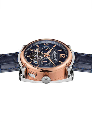Angle shot of Ingersoll 1892 I01101B Blue Leather Unisex Watch on white background