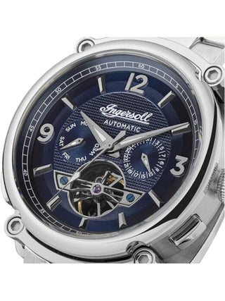 Angle shot of Ingersoll 1892 I01107 Black Dial Silver Stainless Steel Unisex Watch on white background