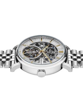 Angle shot of Ingersoll 1892 I05803B Silver Stainless Steel Unisex Watch on white background