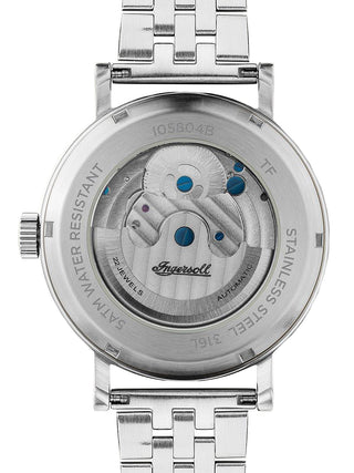 Angle shot of Ingersoll 1892 I05804B Black Dial Silver Stainless Steel Unisex Watch on white background