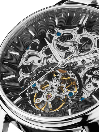 Angle shot of Ingersoll 1892 I05804B Black Dial Silver Stainless Steel Unisex Watch on white background