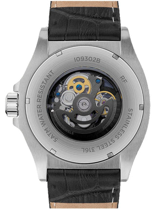 Angle shot of Ingersoll 1892 I09302B Black Leather Unisex Watch on white background