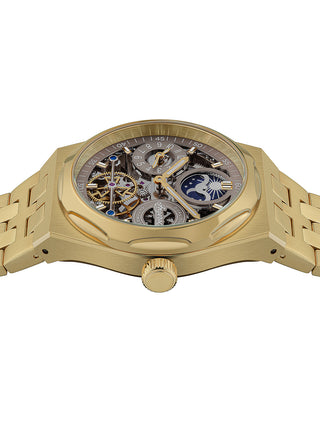 Angle shot of Ingersoll 1892 I12902 Grey Dial Gold Stainless Steel Unisex Watch on white background