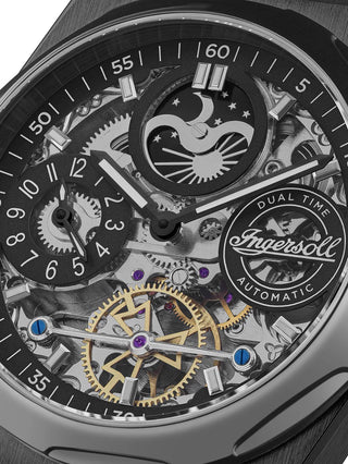 Angle shot of Ingersoll 1892 I12908 Black Silicone Unisex Watch on white background
