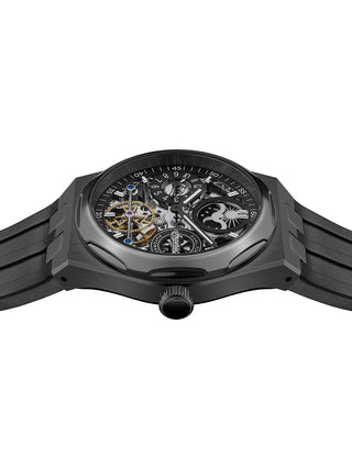Angle shot of Ingersoll 1892 I12908 Black Silicone Unisex Watch on white background