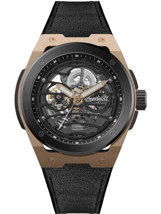 Front view of Ingersoll 1892 I15202 Black Silicone Unisex Watch on white background