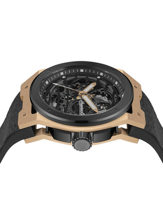Angle shot of Ingersoll 1892 I15202 Black Silicone Unisex Watch on white background